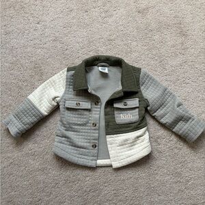 Kith Quilted Jacket in Olive and Cream